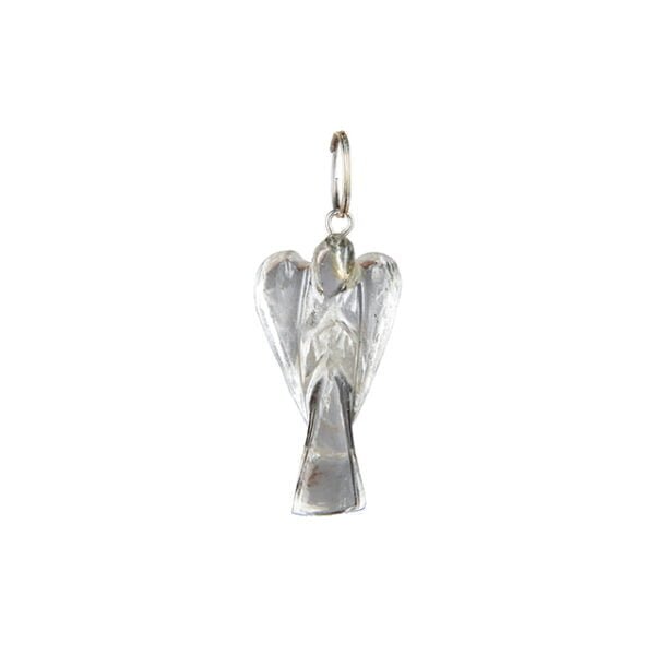 Clear Quartz crystal Angel Pendant, Natural gemstone Healing Guardian Angel