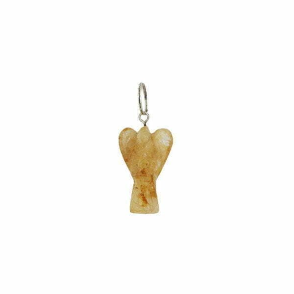 Yellow Aventurine crystal Angel Pendant, Natural gemstone Healing Guardian Angel