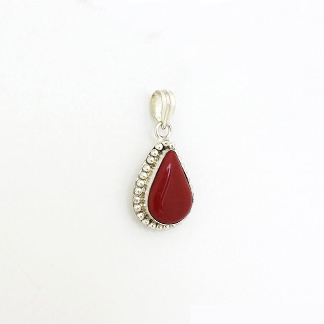 Coral Crystal Gemstone Pendant