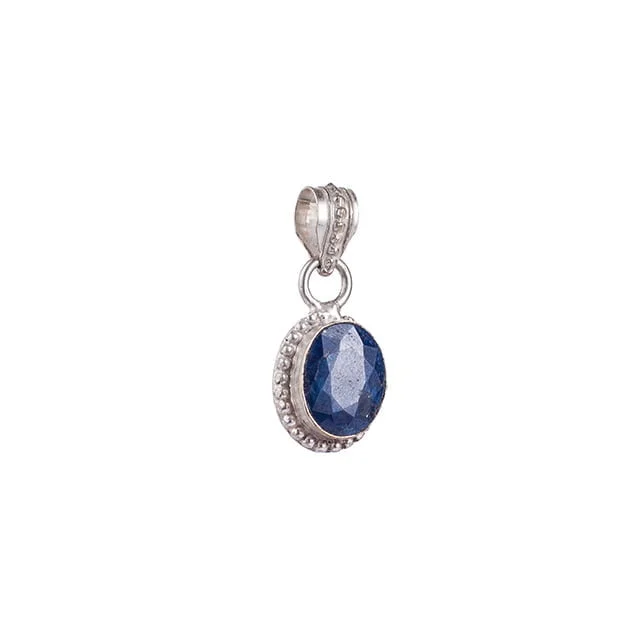 Blue Sapphire Neelam Crystal Pendant