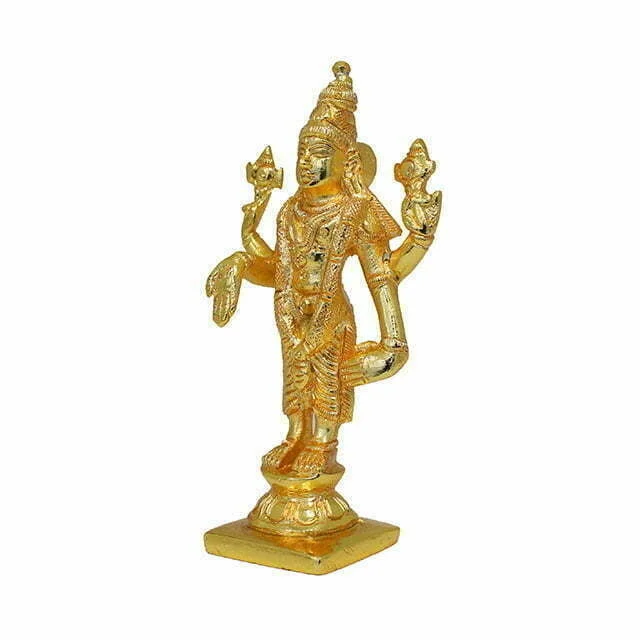 Gold Plated Lord Vishnu Panch Dhatu Idol