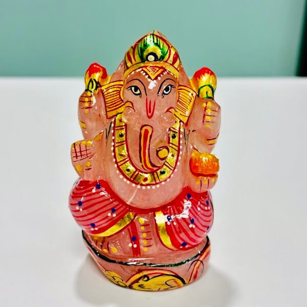 Pink Rose Crystal Ganesha