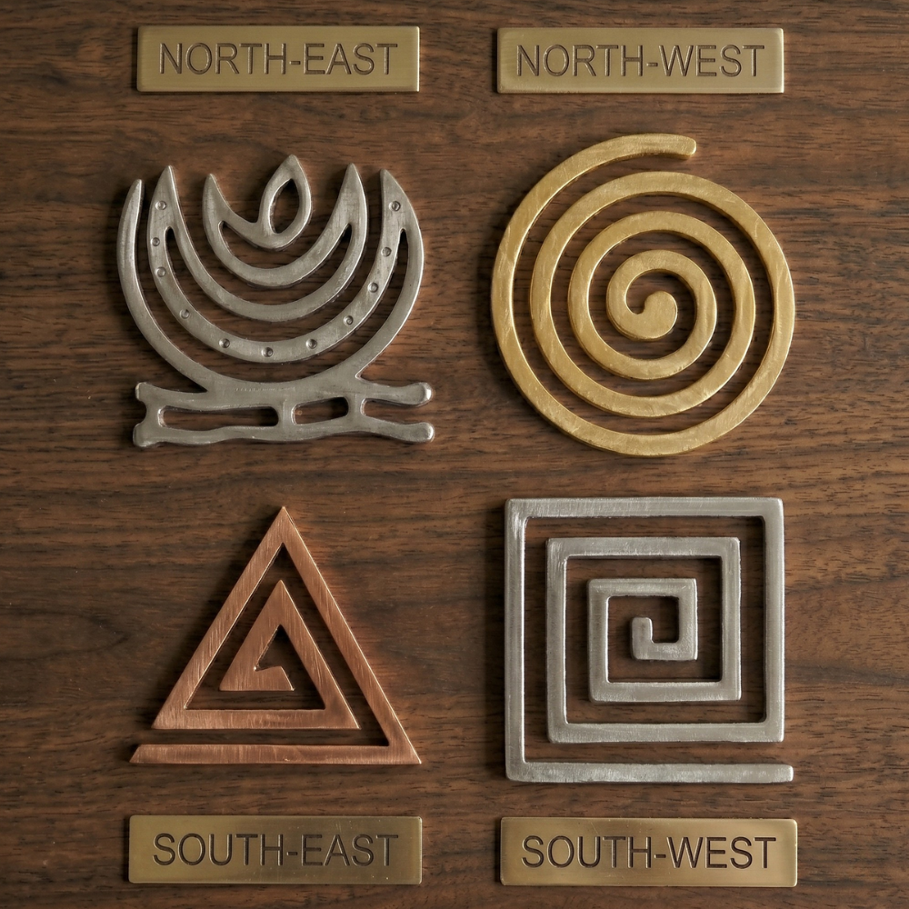 Vastu Helix Remedies Set with Zinc Brass Copper Lead helixes for all 4 directional Vastu dosh correction