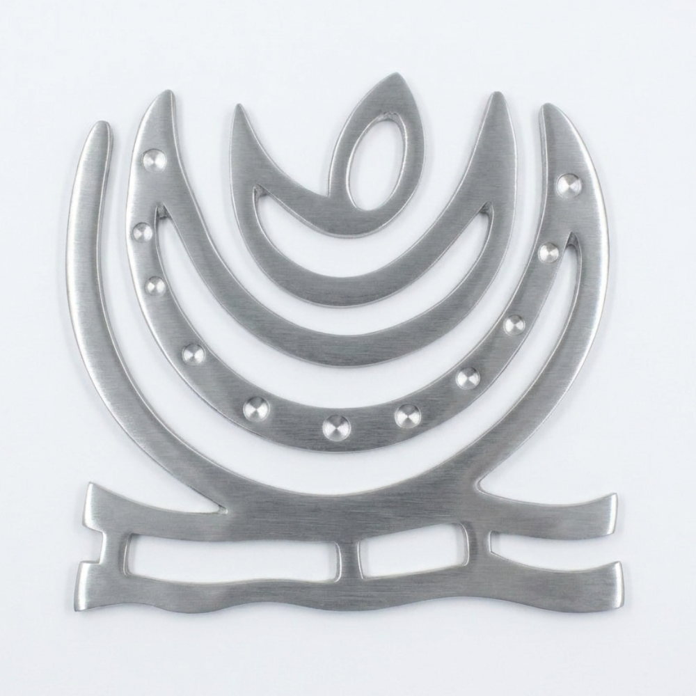 Pure zinc crescent helix Vastu correction tool for north-east corner