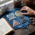 Close-up of Vastu Helix Remedies Set showing spiral design and metal finish for energy balancing