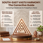 Close-up of Beej Mantra engraving on copper helix Vastu remedy for south-east corner