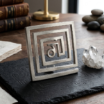 Pure lead square helix Vastu correction tool engraved with Beej Mantra