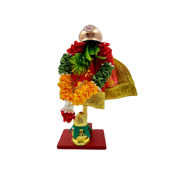 Gudi Showpiece for Gudhi Padwa, Decorative Table Top - 7 inch (Wood, Red)
