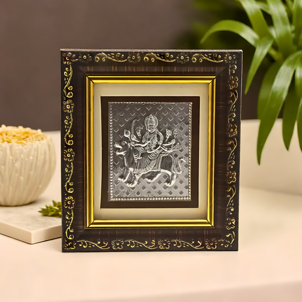 durga mata silver frame