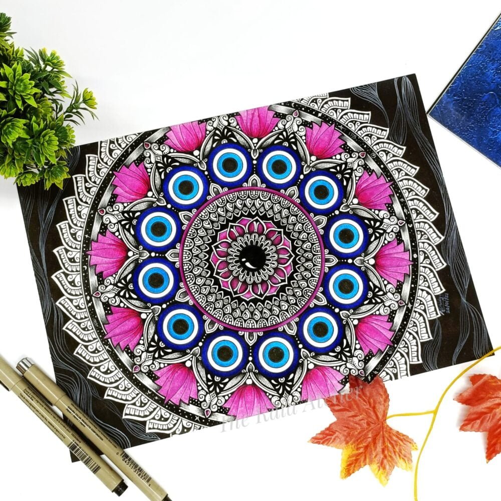 Lotus Evil Eye Mandala Painting