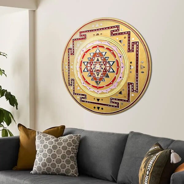 Shree Yantra with all colours (Round)