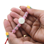 Relationship Rakhi, Pink Rose Quartz Crystals