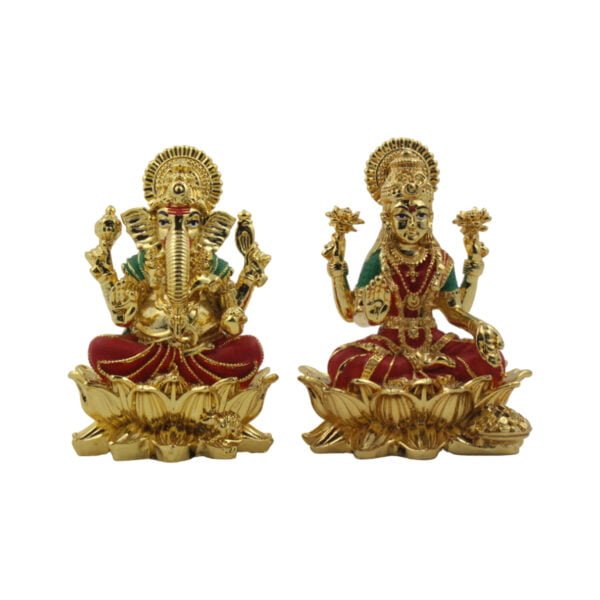 3 inch Laxmi Ganesh Murti Set, Resin Fiber Made
