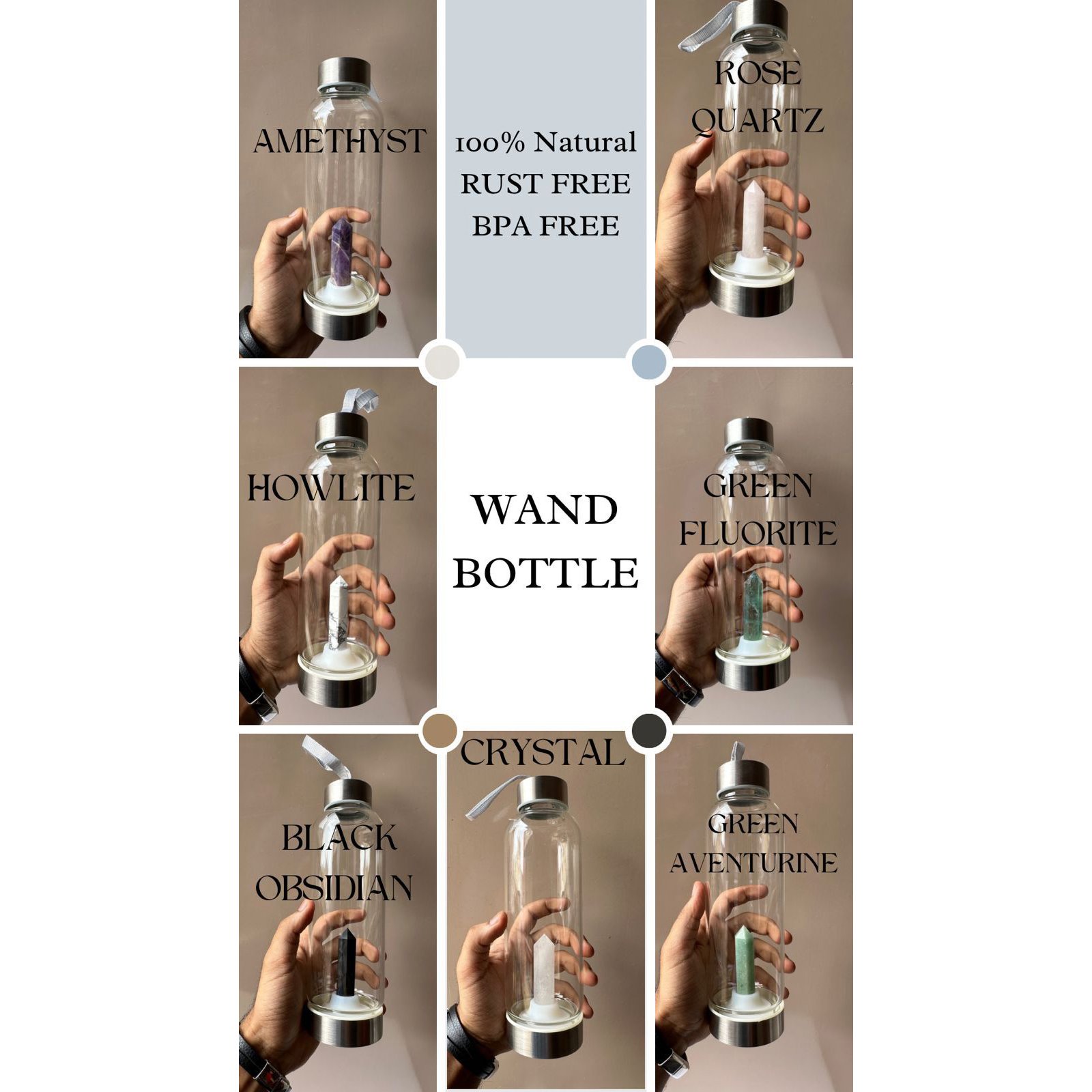 Wand Bottle with Crystal Tower