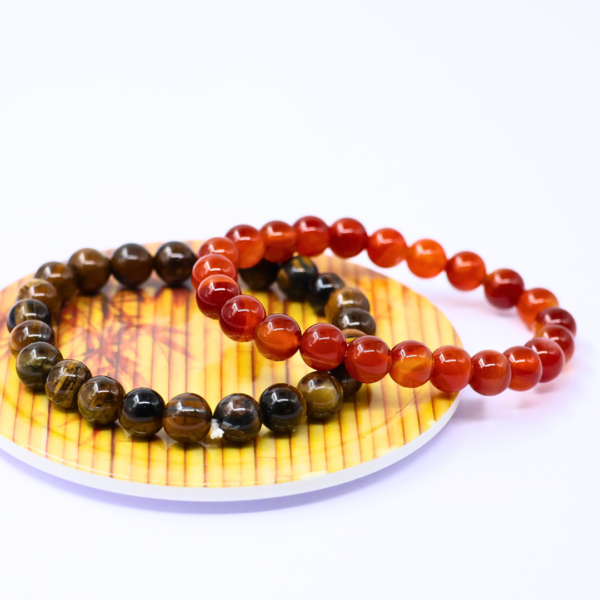 Carnelian + Tiger Eye Crystal Bracelet | Two in One