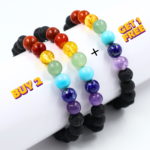 7 Chakra Lava Bracelet