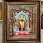 Shri Mahalaxmi Frame with Dual Lights in Decorative Glass Box Frame
