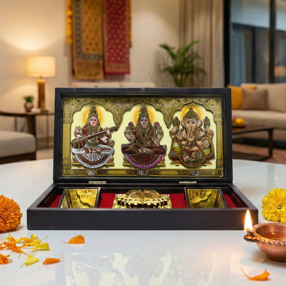 Lakshmi Ganesh Saraswati Prayer Box