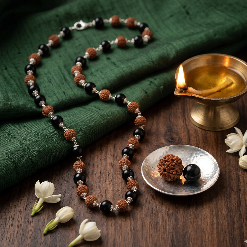 Rudraksha Karungali Mala