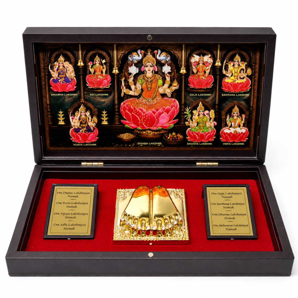 Buy Divine Ashtalakshmi Prayer Box 3D Golden Plated.