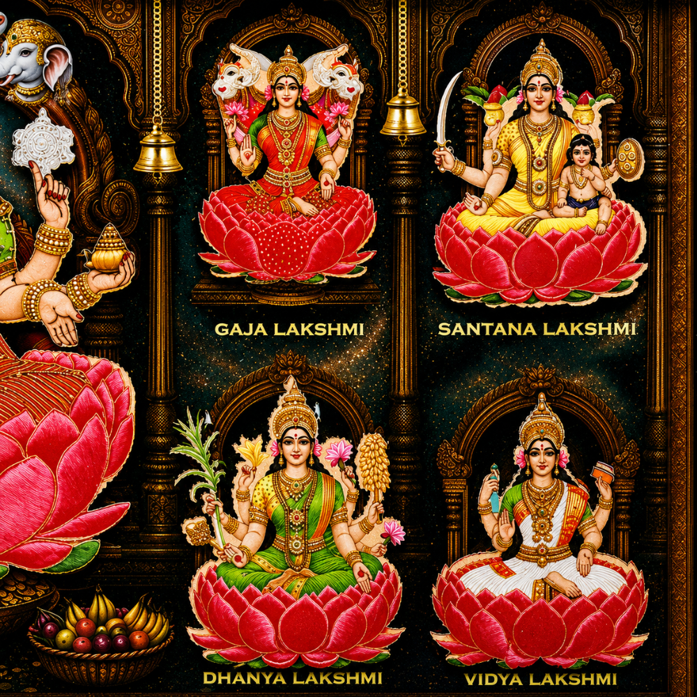 Buy Divine Ashtalakshmi Prayer Box 3D Golden Plated.