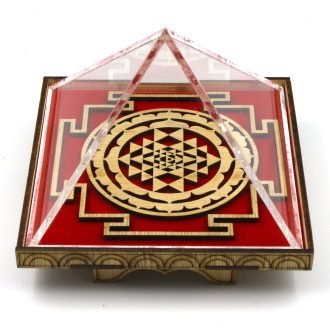 Wooden Shree Yantra with Acrylic Pyramid