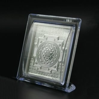 999 Pure Silver Shree Yantra Acrylic Tabletop